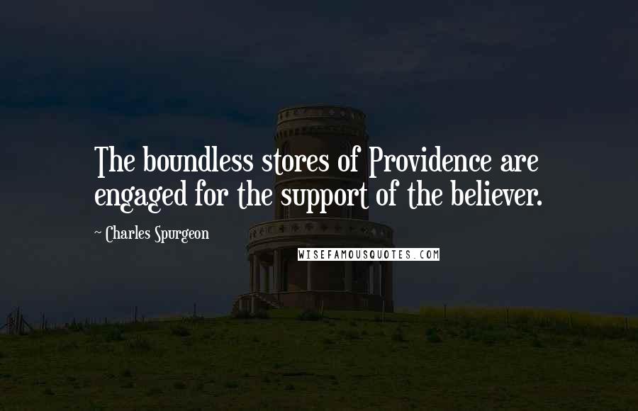 Charles Spurgeon Quotes: The boundless stores of Providence are engaged for the support of the believer.