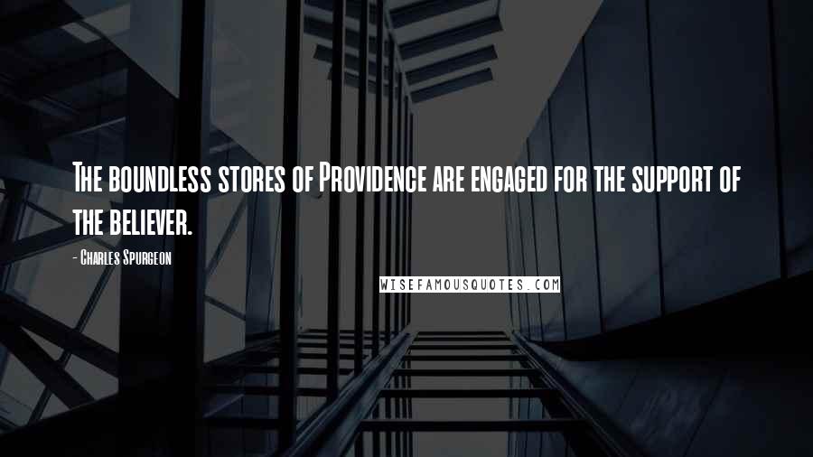 Charles Spurgeon Quotes: The boundless stores of Providence are engaged for the support of the believer.