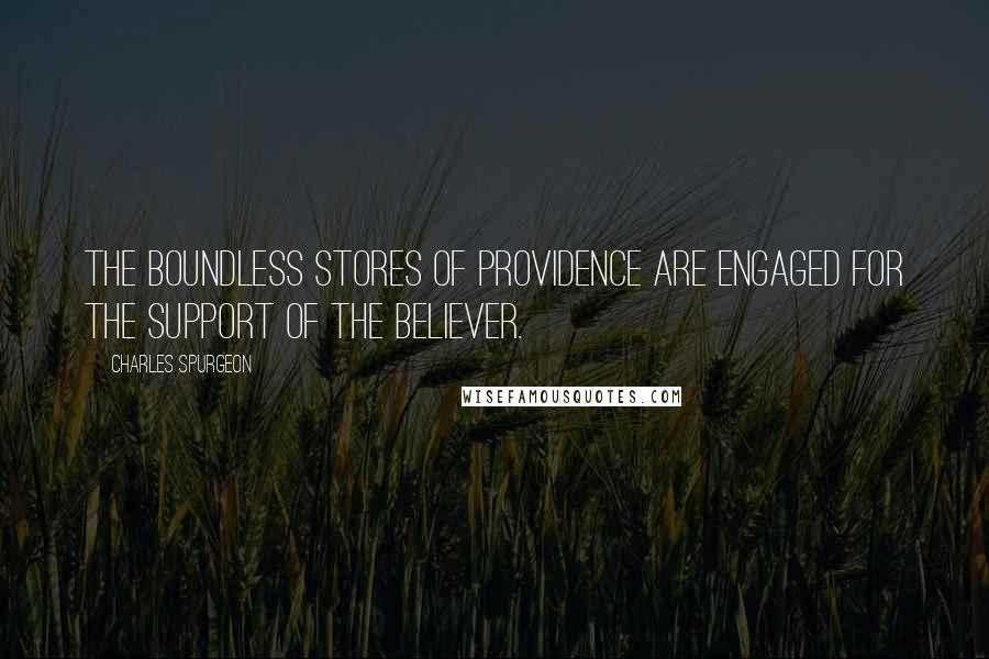 Charles Spurgeon Quotes: The boundless stores of Providence are engaged for the support of the believer.