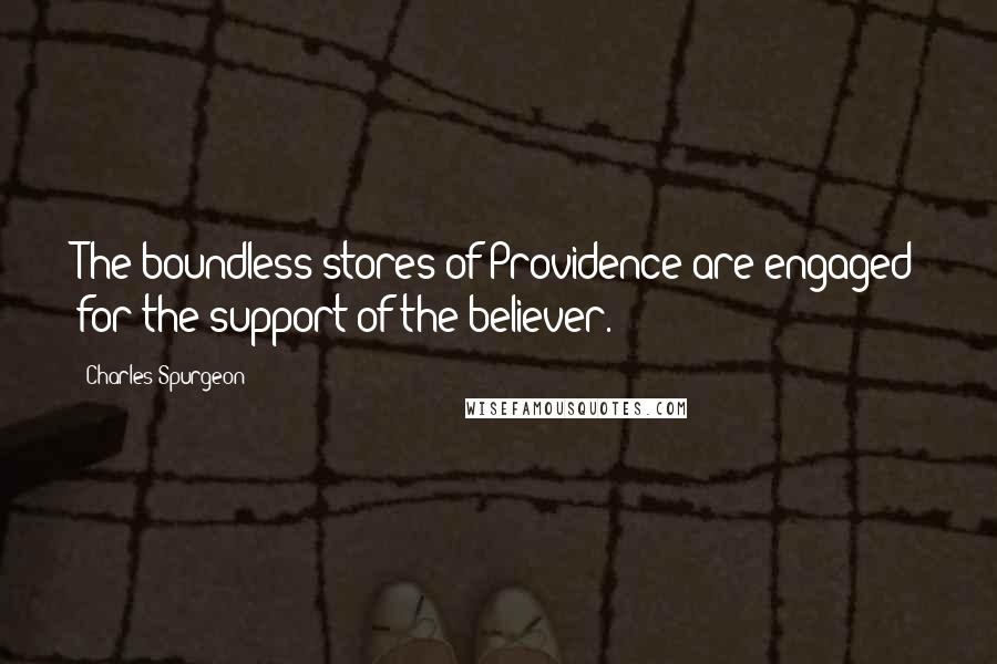 Charles Spurgeon Quotes: The boundless stores of Providence are engaged for the support of the believer.