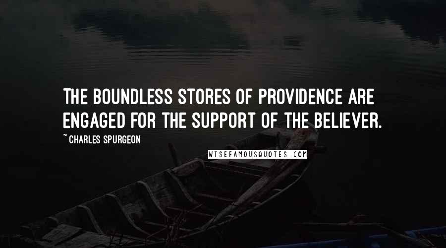 Charles Spurgeon Quotes: The boundless stores of Providence are engaged for the support of the believer.