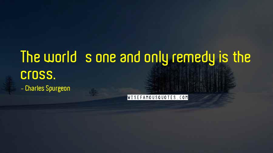 Charles Spurgeon Quotes: The world's one and only remedy is the cross.