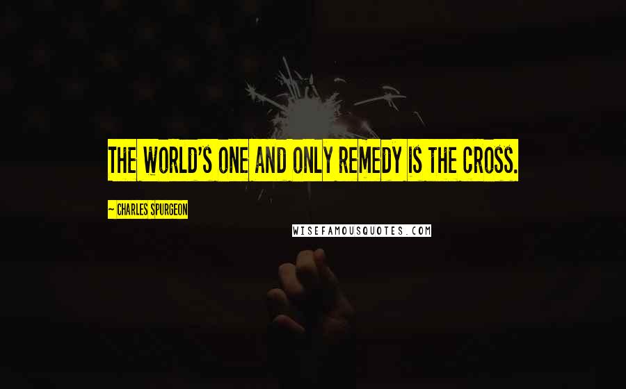 Charles Spurgeon Quotes: The world's one and only remedy is the cross.