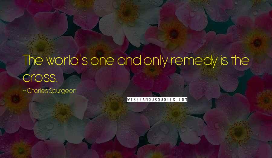 Charles Spurgeon Quotes: The world's one and only remedy is the cross.