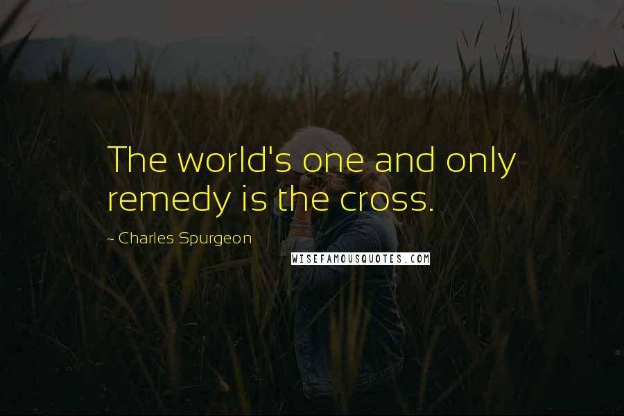 Charles Spurgeon Quotes: The world's one and only remedy is the cross.