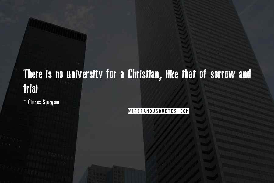 Charles Spurgeon Quotes: There is no university for a Christian, like that of sorrow and trial