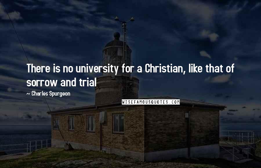 Charles Spurgeon Quotes: There is no university for a Christian, like that of sorrow and trial