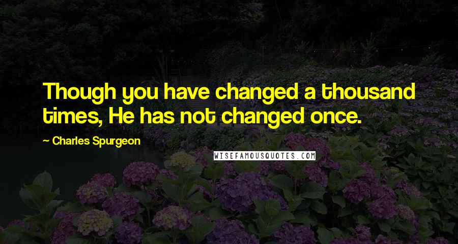 Charles Spurgeon Quotes: Though you have changed a thousand times, He has not changed once.