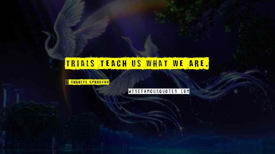 Charles Spurgeon Quotes: Trials teach us what we are.