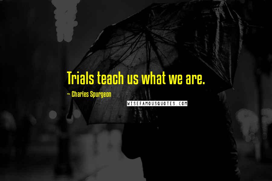 Charles Spurgeon Quotes: Trials teach us what we are.