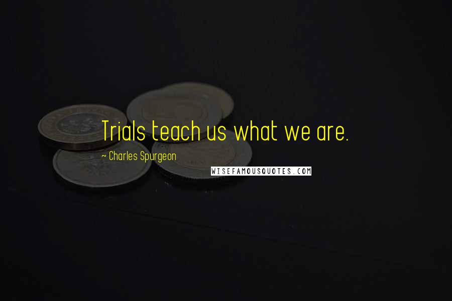 Charles Spurgeon Quotes: Trials teach us what we are.