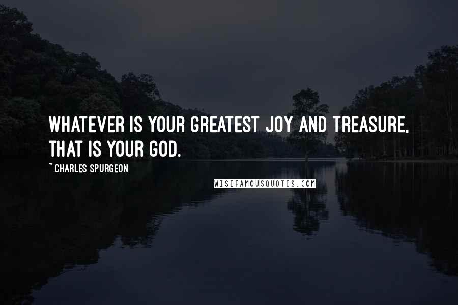 Charles Spurgeon Quotes: Whatever is your greatest joy and treasure, that is your god.