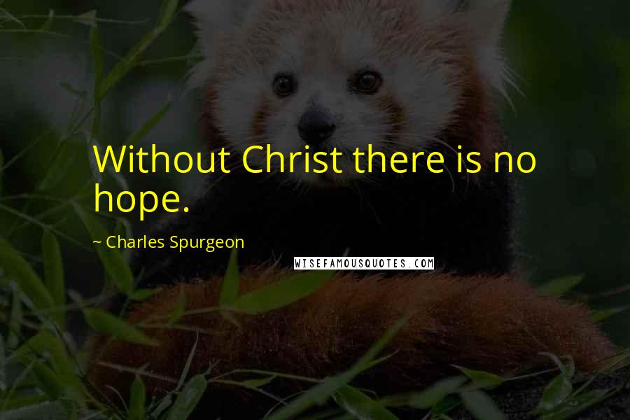 Charles Spurgeon Quotes: Without Christ there is no hope.