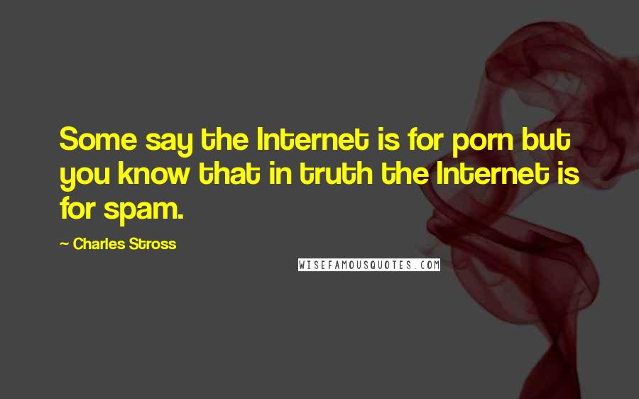 Charles Stross Quotes: Some say the Internet is for porn but you know that in truth the Internet is for spam.