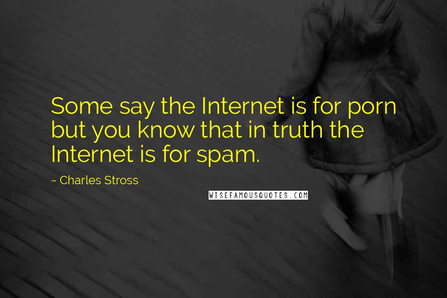 Charles Stross Quotes: Some say the Internet is for porn but you know that in truth the Internet is for spam.