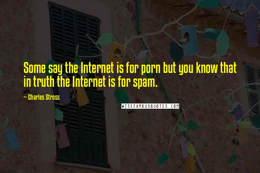 Charles Stross Quotes: Some say the Internet is for porn but you know that in truth the Internet is for spam.