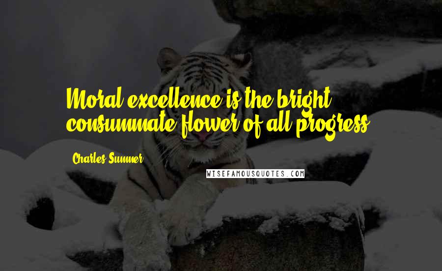 Charles Sumner Quotes: Moral excellence is the bright consummate flower of all progress.