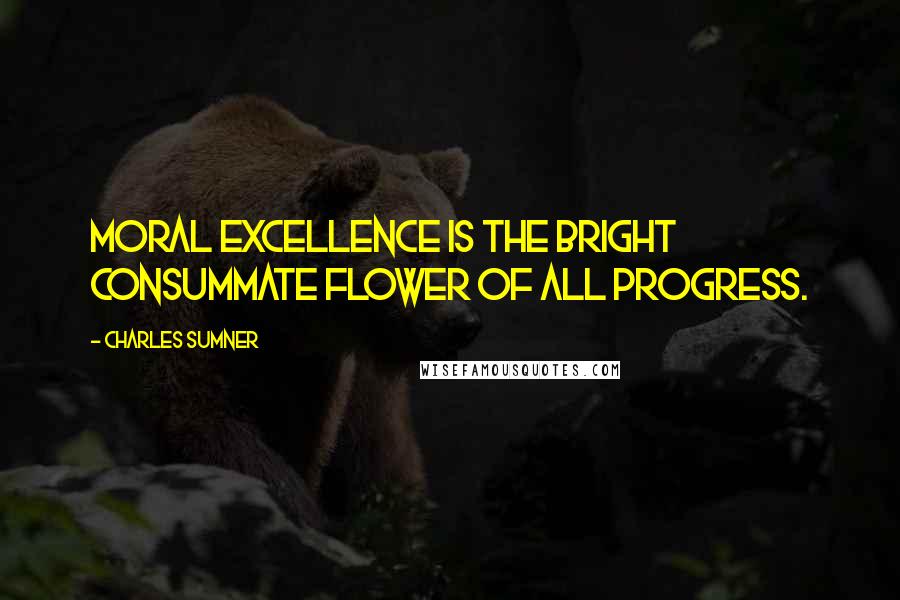 Charles Sumner Quotes: Moral excellence is the bright consummate flower of all progress.