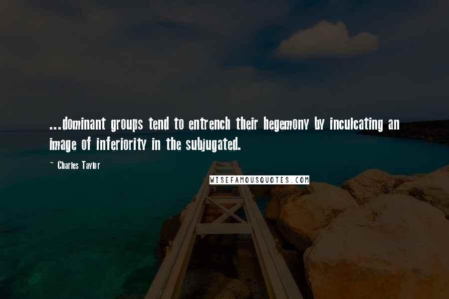 Charles Taylor Quotes: ...dominant groups tend to entrench their hegemony by inculcating an image of inferiority in the subjugated.