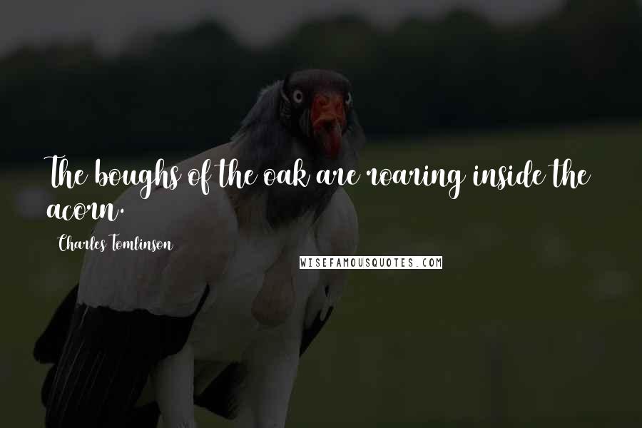 Charles Tomlinson Quotes: The boughs of the oak are roaring inside the acorn.