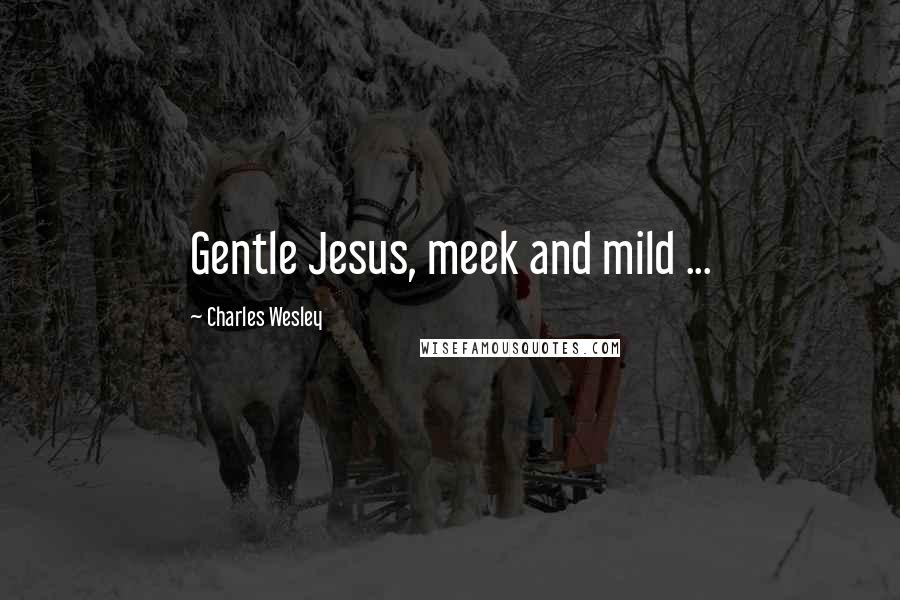 Charles Wesley Quotes: Gentle Jesus, meek and mild ...