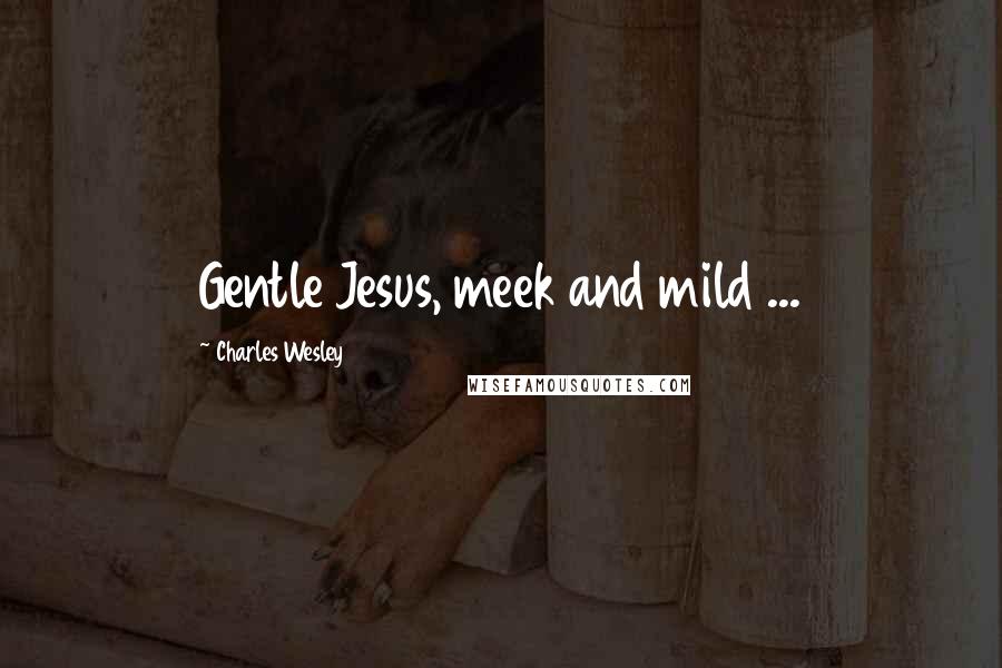 Charles Wesley Quotes: Gentle Jesus, meek and mild ...