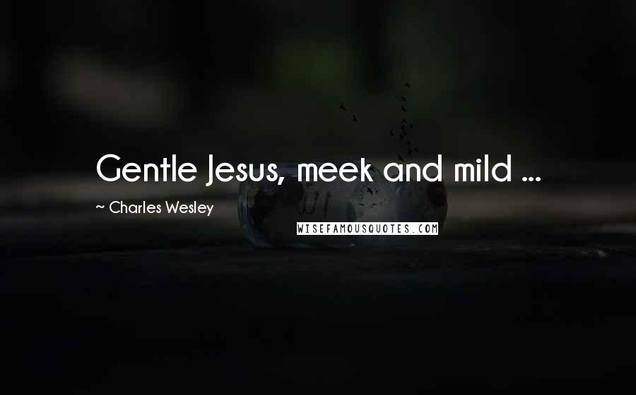 Charles Wesley Quotes: Gentle Jesus, meek and mild ...