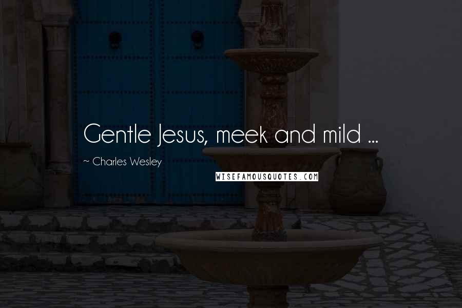 Charles Wesley Quotes: Gentle Jesus, meek and mild ...