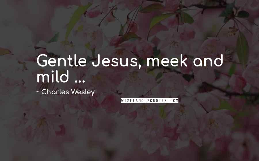 Charles Wesley Quotes: Gentle Jesus, meek and mild ...