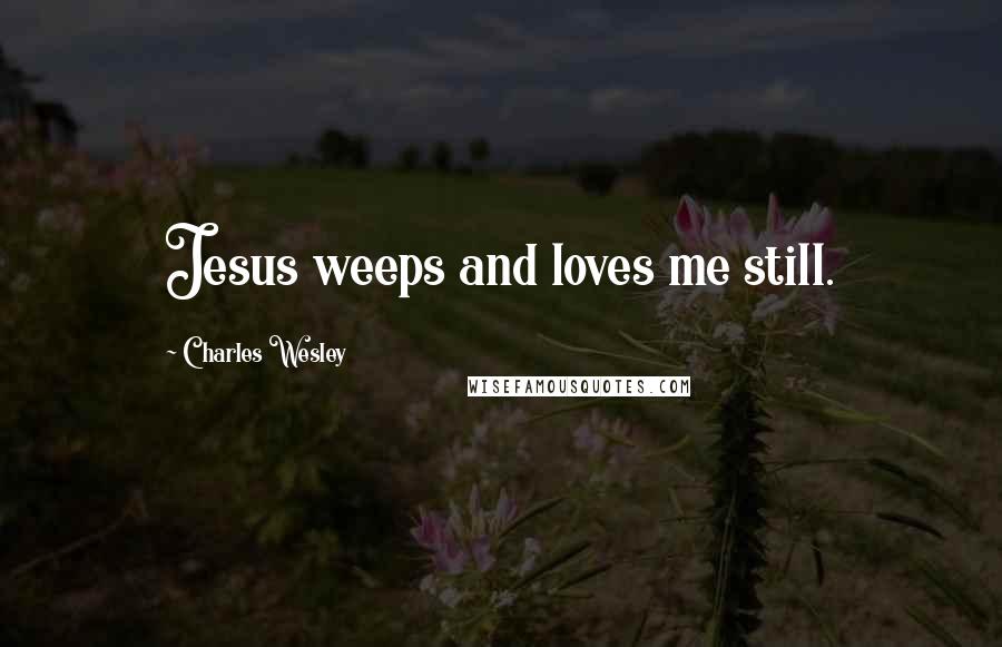Charles Wesley Quotes: Jesus weeps and loves me still.