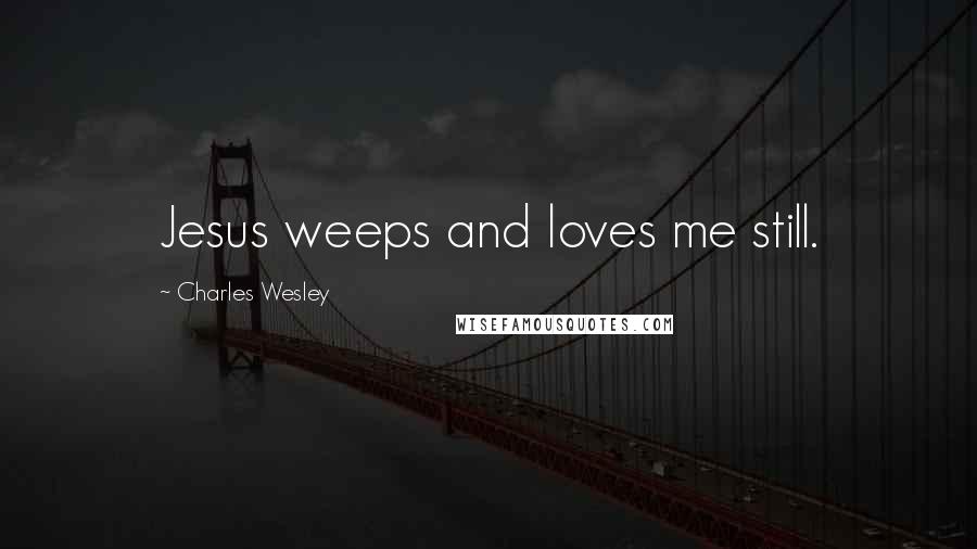 Charles Wesley Quotes: Jesus weeps and loves me still.