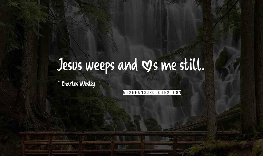 Charles Wesley Quotes: Jesus weeps and loves me still.