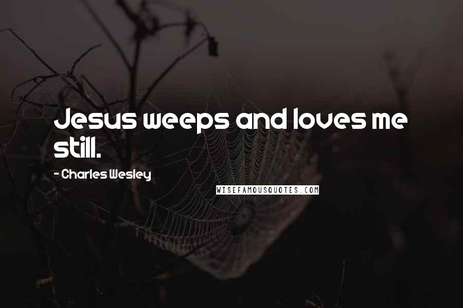 Charles Wesley Quotes: Jesus weeps and loves me still.