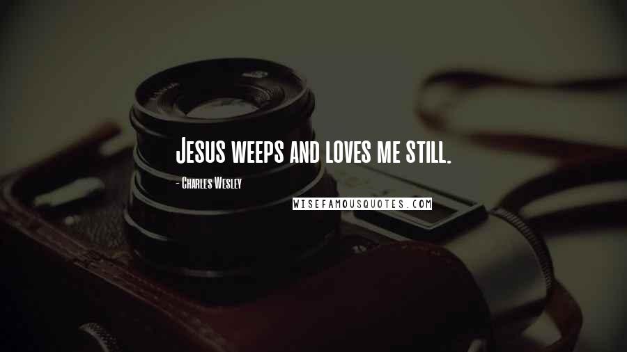 Charles Wesley Quotes: Jesus weeps and loves me still.