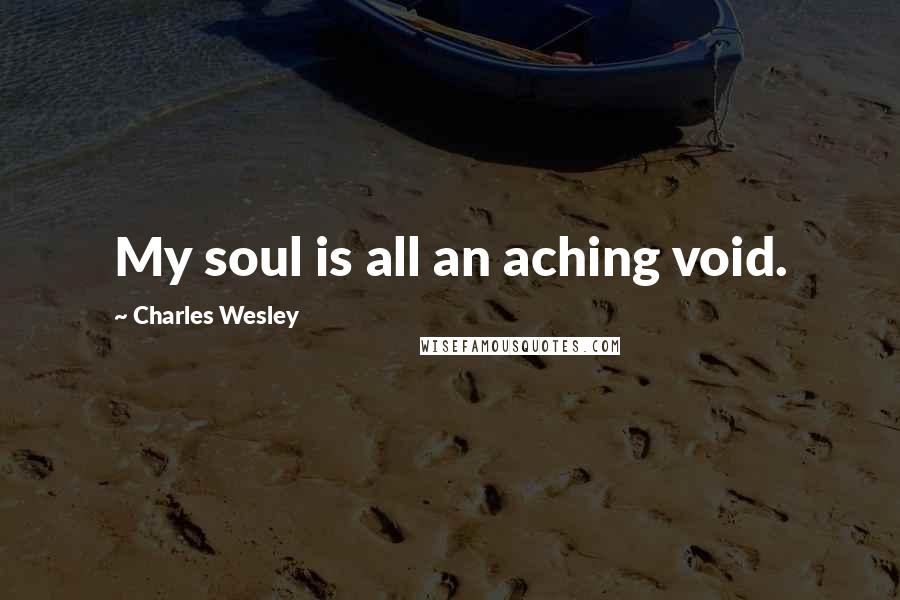 Charles Wesley Quotes: My soul is all an aching void.