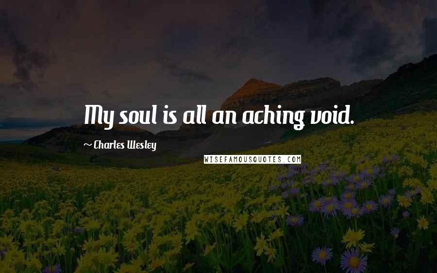 Charles Wesley Quotes: My soul is all an aching void.