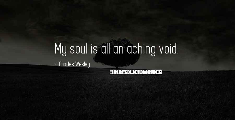 Charles Wesley Quotes: My soul is all an aching void.