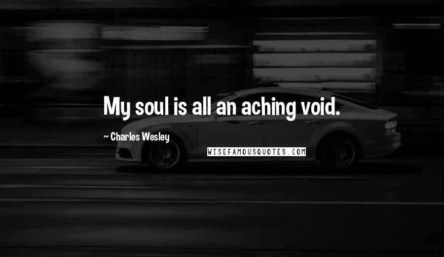 Charles Wesley Quotes: My soul is all an aching void.