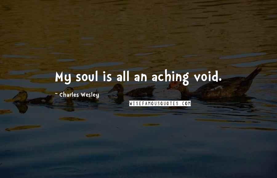 Charles Wesley Quotes: My soul is all an aching void.