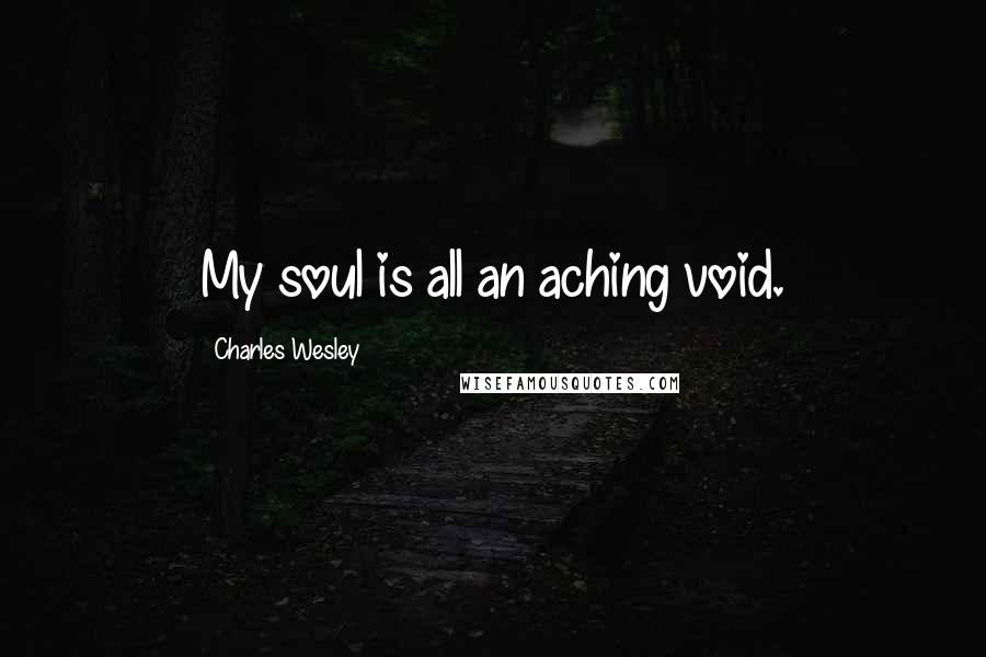 Charles Wesley Quotes: My soul is all an aching void.
