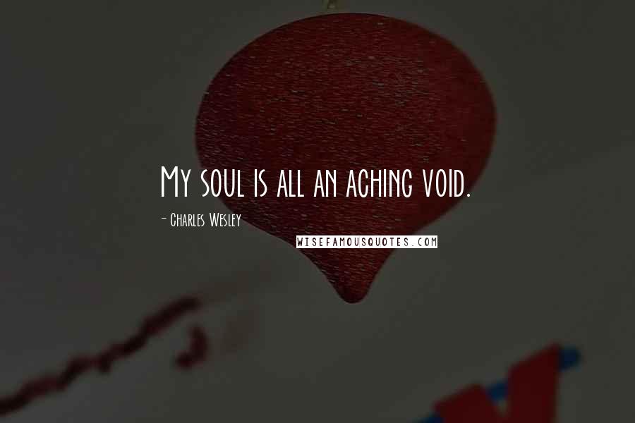 Charles Wesley Quotes: My soul is all an aching void.