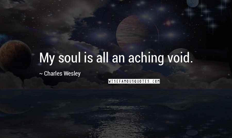 Charles Wesley Quotes: My soul is all an aching void.