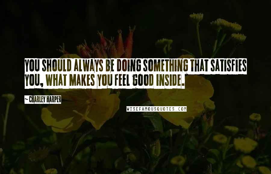 Charley Harper Quotes: you should always be doing something that satisfies you, what makes you feel good inside.