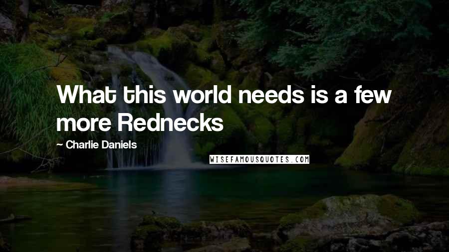 Charlie Daniels Quotes: What this world needs is a few more Rednecks