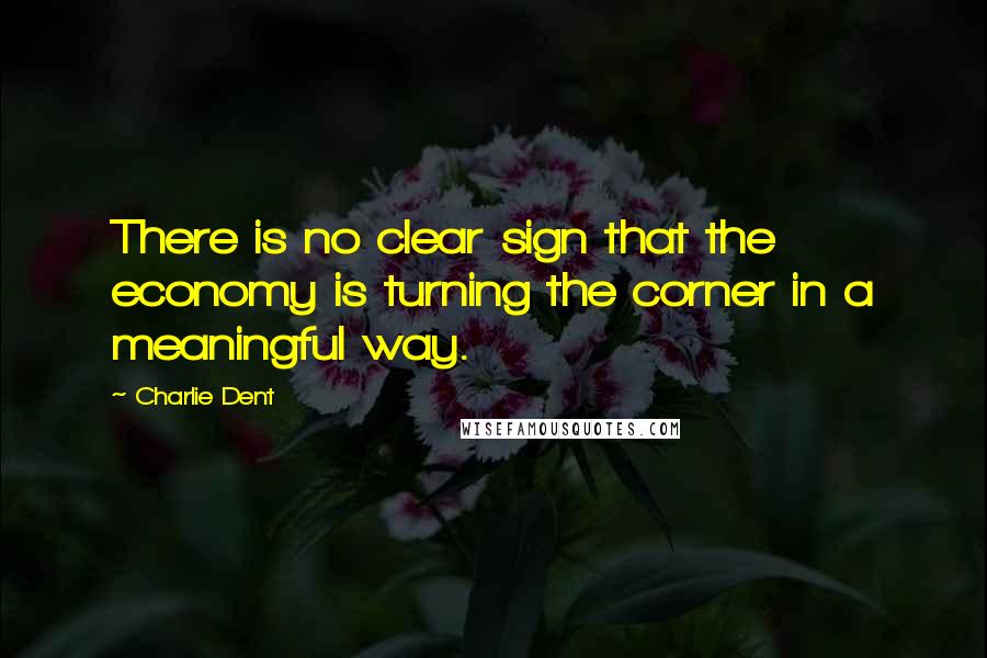 Charlie Dent Quotes: There is no clear sign that the economy is turning the corner in a meaningful way.