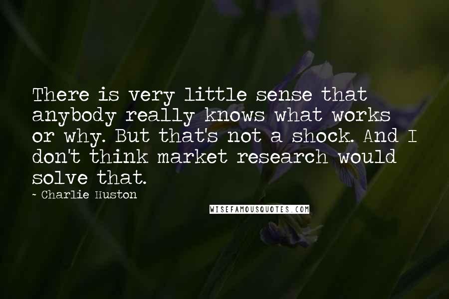 Charlie Huston Quotes: There is very little sense that anybody really knows what works or why. But that's not a shock. And I don't think market research would solve that.