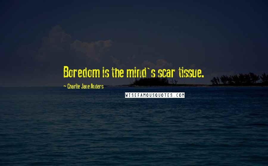 Charlie Jane Anders Quotes: Boredom is the mind's scar tissue.