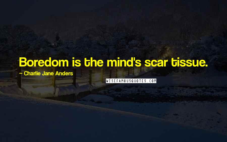 Charlie Jane Anders Quotes: Boredom is the mind's scar tissue.