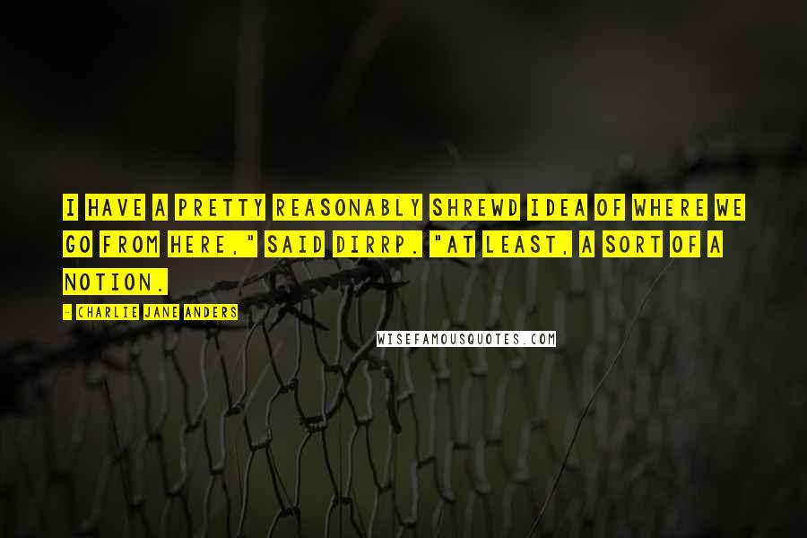 Charlie Jane Anders Quotes: I have a pretty reasonably shrewd idea of where we go from here," said Dirrp. "At least, a sort of a notion.