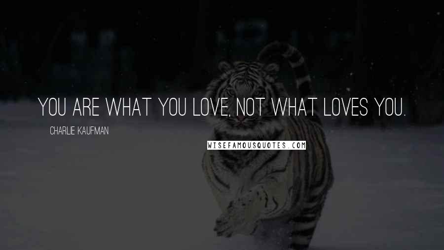 Charlie Kaufman Quotes: You are what you love, not what loves you.